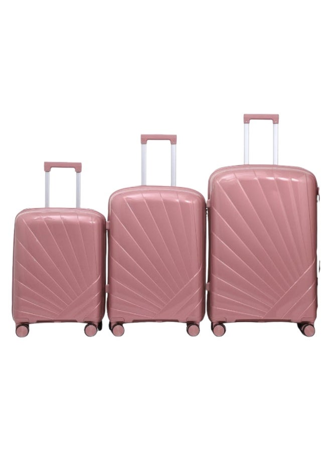 بوجاجو طقم حقائب سفر من البولي بروبيلين مكون من 3 قطع، مقاسات 28/24/20 بوصة، حقائب ترولي صلبة غير قابلة للكسر وخفيفة الوزن، مزودة بعجلات دوارة 360 درجة، وقفل TSA، وسحاب مزدوج مضاد للسرقة، ومقبض من الألومنيوم - حقائب سفر - Image 1